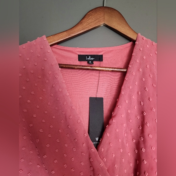 Lulu's next to you ruffle dress NWT swiss dot size medium new with tags - Picture 8 of 13